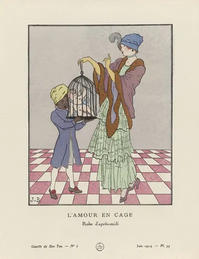 Любовь в клетке, Утреннее платье by Ян ван Брок, 1914 — digital art print download