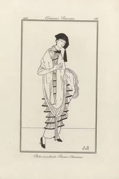 Платье с рюшами – Украшение из горностая by Ян ван Брок, 1914 — digital art print download