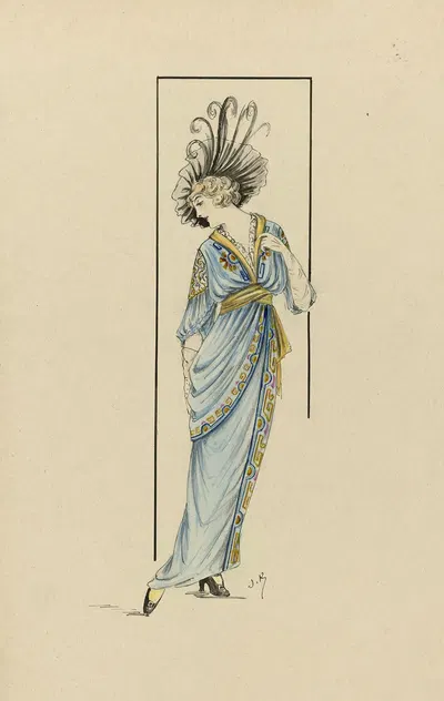 Женщина в синем платье by Ян ван Брок, 1913-1914 — digital art print download