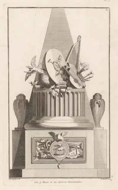 Девять муз и различные славы by Жан-Шарль Делафосс, 1768 - 1771 — digital art print download