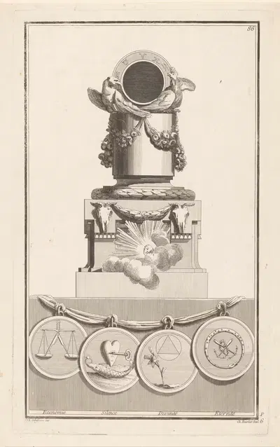 Экономия, Тишина, Божественность, Вечность by Жан-Шарль Делафосс, 1768 - 1771 — digital art print download
