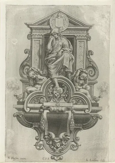 Epitaph with a grieving woman by Jean Lenfant, 1625-1641 — digital art print download