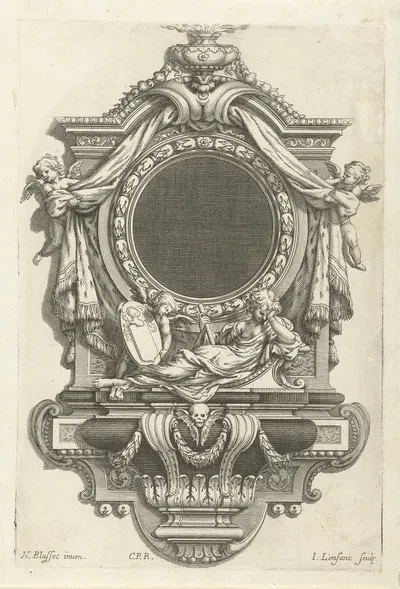 Epitaph with empty medallion by Jean Lenfant, 1625-1641 — digital art print download
