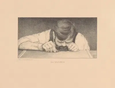Гравер Питер Дюпон за работой в 1908 by Йоханна Махвирт, 1929 — digital art print download