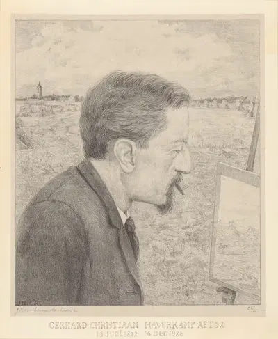 Портрет Гертруды Хаверкемп у мольберта by Йоханна Махвирт, 1927 — digital art print download