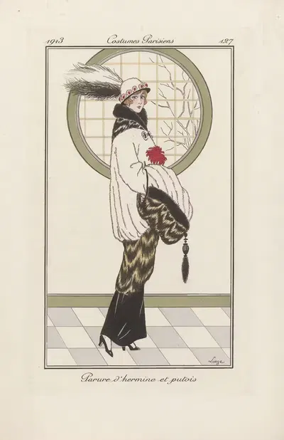 Parure d'hermine et putois by Loeze, 1913 — digital art print download