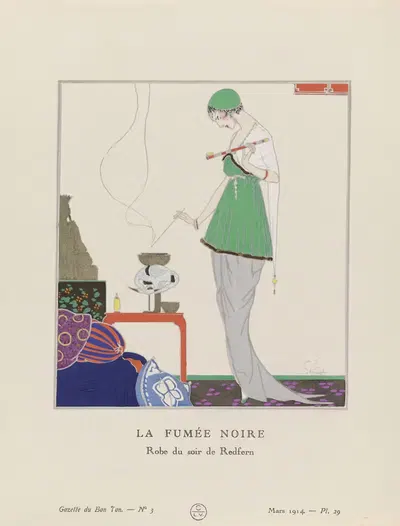 La fumée noire Robe du soir de Redfern by Ludwik Strimpl, 1914 — digital art print download