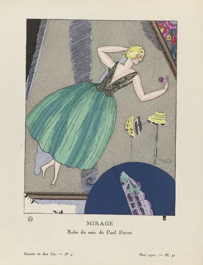 Мираж Платье для вечера, от Пола Пуаре by Марио Симон, 1920 — digital art print download