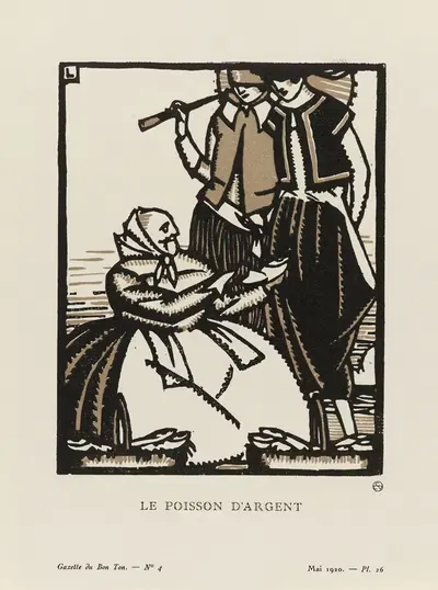 Серебряная рыба by Морис Леруа, 1920 — digital art print download