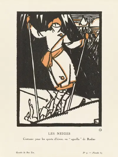 Снежные костюмы для зимних видов спорта, эскиз Родье by Морис Леруа, 1920 — digital art print download