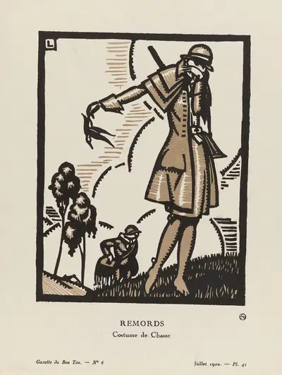 Уголовный костюм для охоты by Морис Леруа, 1920 — digital art print download