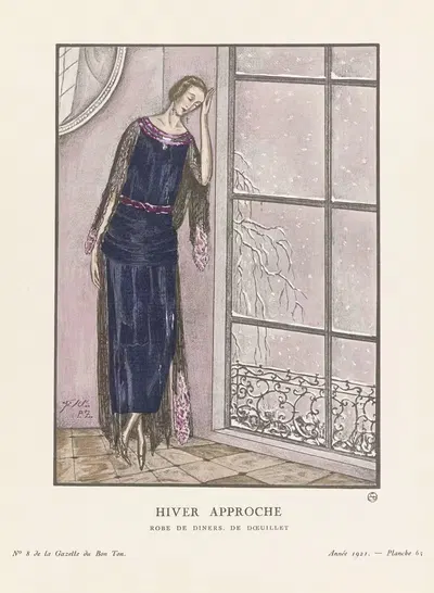 Зима приближается, вечернее платье, Дойюи by Поль Зенкер, 1921 — digital art print download