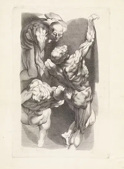 Анатомическое исследование трех мужчин by Паулюс Понтий, 1616 - 1657 — digital art print download