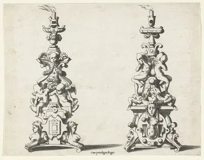 Two candlesticks by René Boyvin, 1542 - 1580 — digital art print download