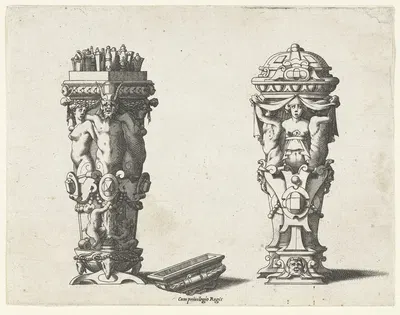 Two cutlery cases by René Boyvin, 1542 - 1580 — digital art print download