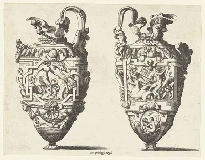 Two jugs by René Boyvin, 1542 - 1580 — digital art print download