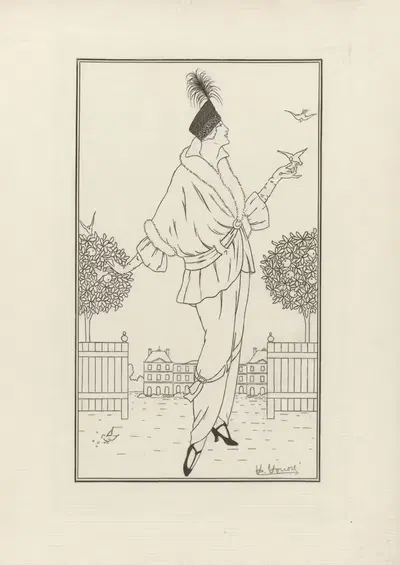 Журнал дам и мод, Парижские костюмы. № 141 by Виктор Люэр, 1914 — digital art print download