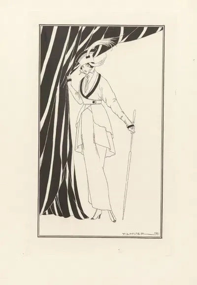 Journal des Dames et des Modes, Costumes Parisiens. No. 153 by Victor Lhuer, 1914 — digital art print download