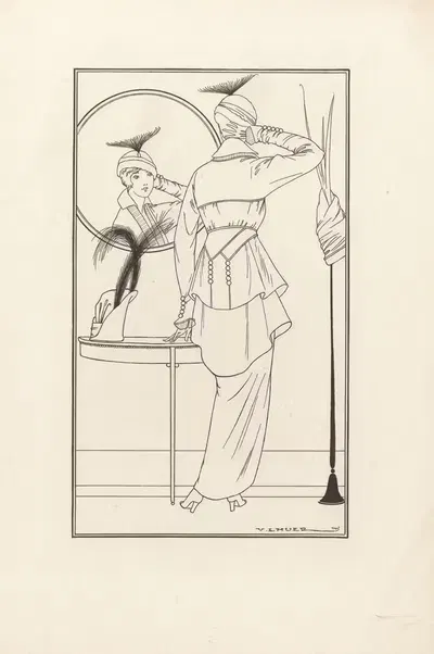 Журнал дам и мод, Парижские костюмы. № 157 by Виктор Люэр, 1914 — digital art print download