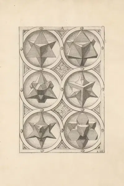 Perspectiva Corporum Regularium (Perspective of regular solids) Pl.06. Перспектива регулярных тел by Венцель Ямницер, 1568…