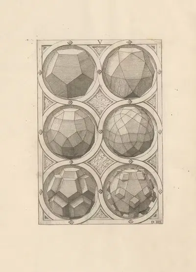 Перспектива регулярных тел (Perspective of regular solids) Пл.17 by Венцель Ямницер, 1568 — digital art print download