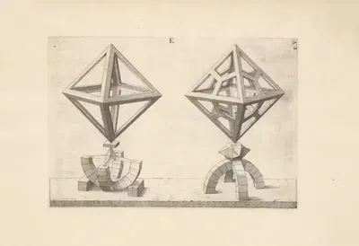 Перспектива регулярных тел (Perspectiva Corporum Regularium) Pl.23 by Венцель Ямницер, 1568 — digital art print download