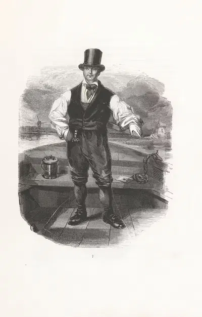 De veerschipper by Willem Hendrik Schmidt, 1841 — digital art print download