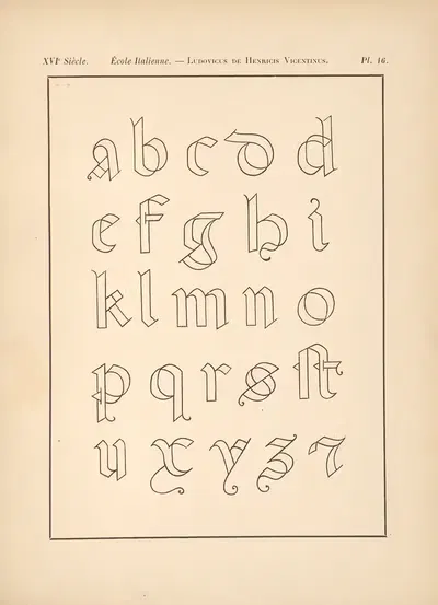 Итальянская школа – Людовик из Генриса Вичентина – Алфавит (Минор) by Альфред Прюнер, 1895 — digital art print download