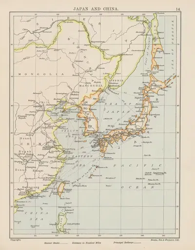 Japan and China by Brown, Son & Ferguson Ltd, 1939 — digital art print download