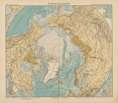 Карта Северного полюса by Эмиль фон Сидов, 1904 — digital art print download