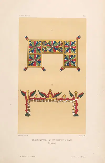 Ornementation de manuscrits russes (xe siècle) by Eugène-Emmanuel Viollet-le-Duc, 1877 — digital art print…