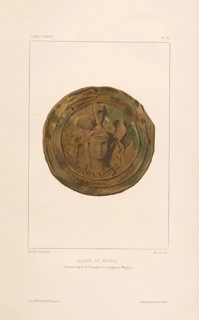 Бронзовая пластина, найденная в кургане Луговая Могила by Южен-Эммануэль Виолет-ле-Дюк, 1877 — digital art print download