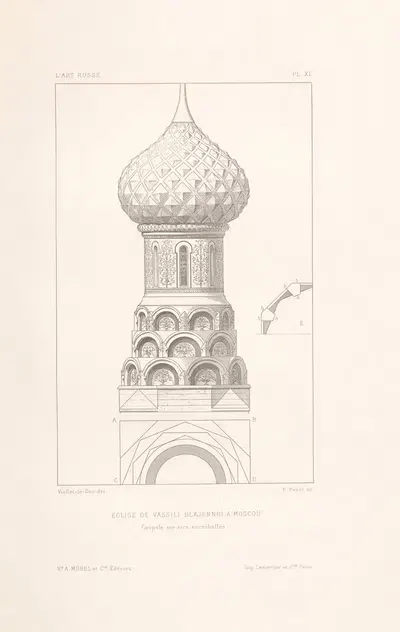 Церковь Василия Блаженного в Москве. — Купол на арках by Южен-Эммануэль Виолет-ле-Дюк, 1877 — digital art print download