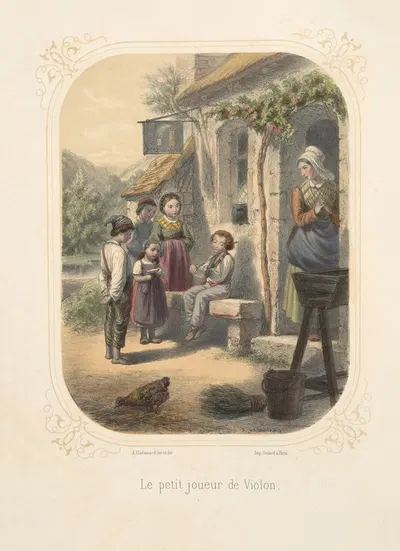 Маленький игрок на скрипке by Франсуа Гренье, 1860 — digital art print download