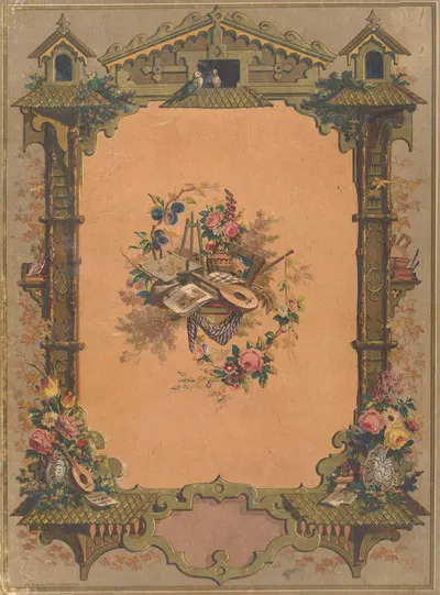 Les conteurs en famille – Back cover by François Grenier, 1860 — digital art print download