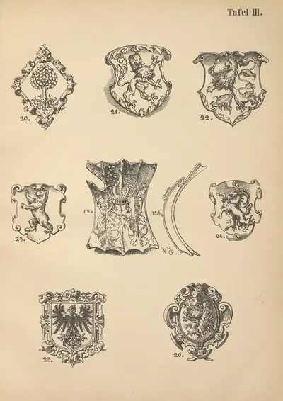 Геральдический справочник для друзей искусства гербов Pl.03 by Эмиль Дёплер, 1893 — digital art print download