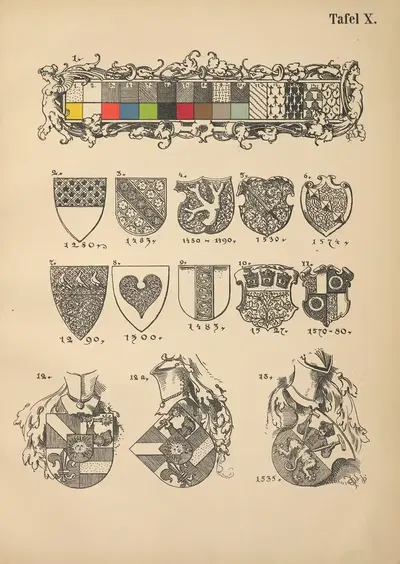 Геральдический справочник для друзей искусства гербов Pl.10 by Эмиль Дёплер, 1893 — digital art print download
