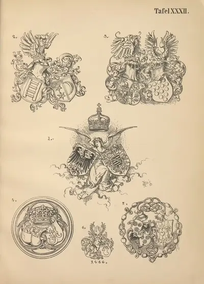 Геральдический справочник для друзей искусства гербов Пл.31 by Эмиль Дёплер, 1893 — digital art print download
