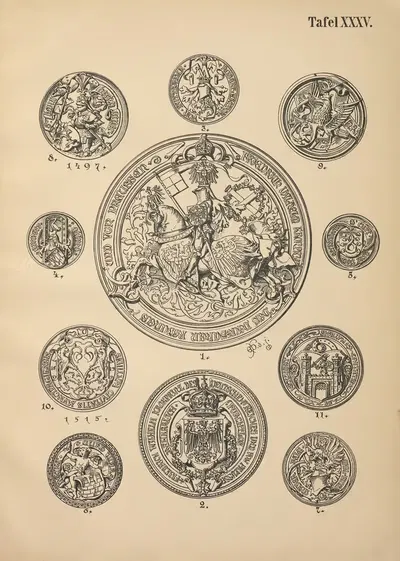 Геральдический справочник для друзей искусства гербов Пл.35 by Эмиль Дёплер, 1893 — digital art print download