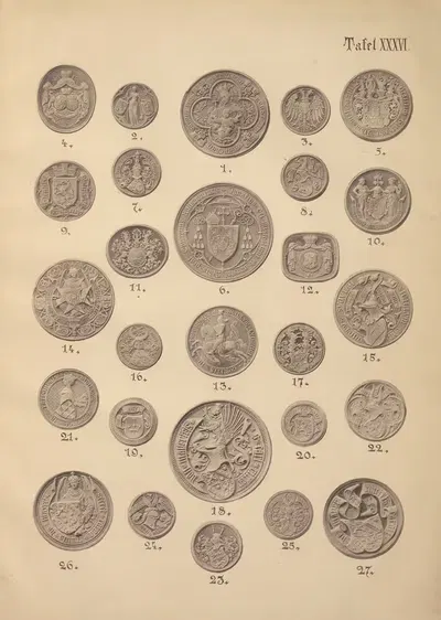 Геральдический справочник для любителей гербового искусства, пл. 36 by Эмиль Дёплер, 1893 — digital art print download