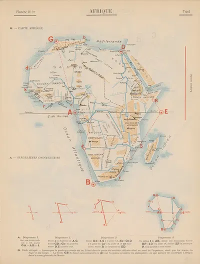 Afrique‎ – Tracé‎ by Jacques Autor Parlier, 1907 — digital art print download