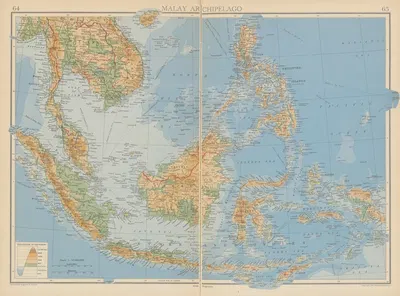 Malay Archipelago by John George Bartholomew, 1942 — digital art print download