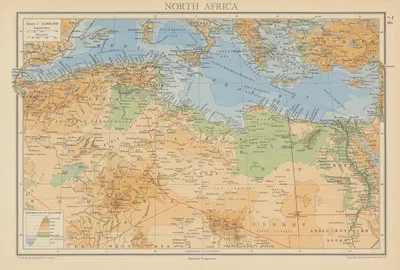 North Africa by John George Bartholomew, 1942 — digital art print download