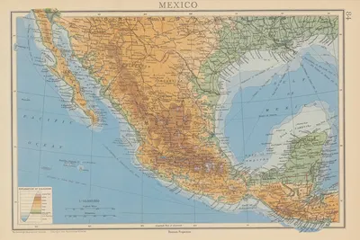 Mexico by John George Bartholomew, 1942 — digital art print download