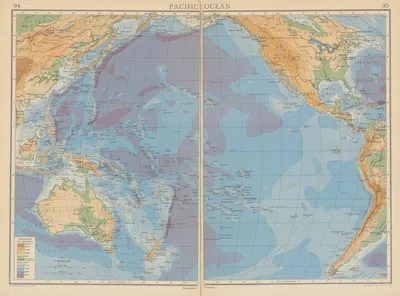 Pacific Ocean by John George Bartholomew, 1942 — digital art print download
