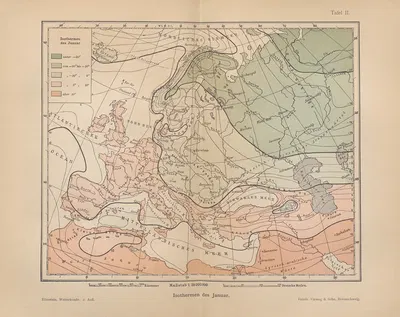 Isothermen‎ ‎des‎ ‎Januar by Richard Börnstein, 1906 — digital art print download