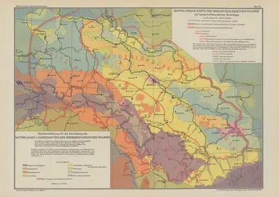 Геополитическая карта общего Шлесийского пространства by Фольк унт Рейх Верлаг, 1938 — digital art print download