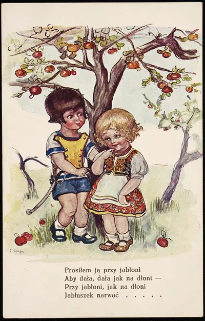 Я просил её при яблоне, чтобы она дала, дала как на ладони – При яблоне. by А. Урсын, 1927-1936 — digital art print download