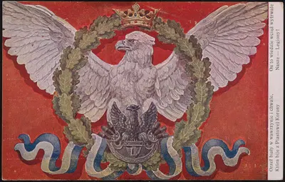 Белый орел в лавре и славе, Которая бьет из Пястовой короны by Александр Гжибовский, 1917 — digital art print download