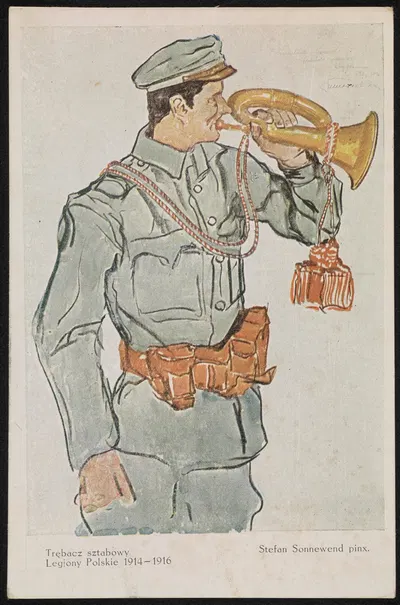 Trębacz sztabowy, Legjony Polskie 1914-1916 by Czesław Stefan Sonnewend, 1918-1930 — digital art print download